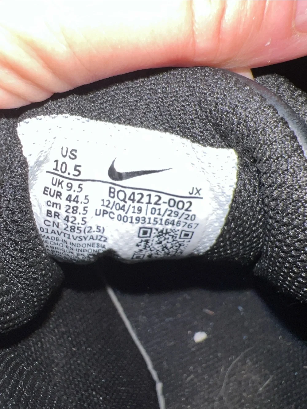 Nike Flight Legacy Black White Leather Sneakers BQ4212-002 Men’s Size US 10.5